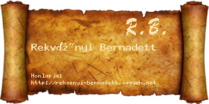 Rekvényi Bernadett névjegykártya