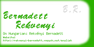 bernadett rekvenyi business card
